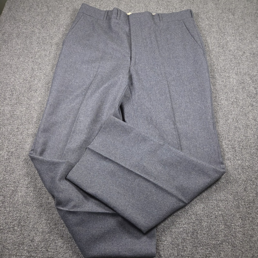 Vintage Corbin Wool Heirloom Flannel Pants Men 34x29 Gray Trousers